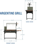 Backyard Discovery Argentine Santa Maria Wood Fire & Charcoal BBQ Grill with Brasero, Adjustable Grill Grates, Fire Bricks, Heavy-Duty Steel, S-Hooks, Acacia Wood Table for Outdoor Gaucho Grilling by GreenHaven Gardens