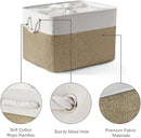 TheWarmHome Organization Basket - 20x16x14 inch Jumbo 3 Pack Collapsible Storage Bins for Shelves, Fabric Storage Cubes for Closet Organizer Gift Toy (White & Khaki) by TinyTreasures Baby Boutique