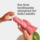 Davids Fluoride Free Kids & Adults Toothpaste, Teeth Whitening, Antiplaque, SLS (Sulfate) Free, Promotes Enamel Health, Mouth & Gum Detox, Natural Strawberry Watermelon, 5.25oz by CozyNest Decor