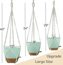 Larege Hanging Planters with Macrame Plant Hangers for Indoor Outdoor Plants 3 Set 10" / 8" / 7" Self Watering Pots Hanging Baskets Flower Pot Holders 3 Different Size Green Large by GreenHaven Gardens
