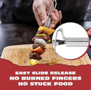 BBQ-AID Premium Barbecue Metal Skewers for Kabobs with Quick Release - Double Pronged, Stainless Steel Metal Skewer for Grilling - Shish Kabob Sticks, Veggies & More by GreenHaven Gardens