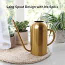 Watering Can Indoor Plants, 50 oz/1500 ml Metal Stainless Steel Watering Can Pot with Long Spout for Indoor House Plants Bonsai Outdoor Garden Flower Decorative(Copper) (Gold) by GreenHaven Gardens
