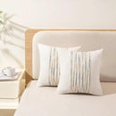 Boho Throw Pillow Covers 18x18 Set of 2 Farmhouse Decorative Cushion Case Striped Square Pillows Cover Chenille Pillow Cases Accent Neutral Pillowcase for Sofa Couch Bed,Yellow-Blue by CozyNest Decor