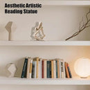 Bookshelf Decor Reading Statue - Abstract Art Thinker Sculpture Bookend for Shelves Aesthetic, Modern Home Decoration Figurine for Living Room Office Shelf Desk Coffee Table Decor(Beige Right) by CozyNest Decor