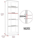 Bookshelf, Open Modern Bookshelf, 5 Shelf Bookcase with Freestanding Display Storage, Wooden Book Shelf for Bedroom, Living Room, Dinning Room, Office,Brown by CozyNest Decor
