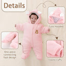 XIFAMNIY Newborn Fleece Footie Jumpsuit Hooded Warm Thicken Winter Outwear Snowsuit for Baby Girls and Boys by TinyTreasures Baby Boutique