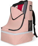 Car Seat Travel Bag for Airplane,Infant Seat Travel Bag with Shoulder Strap,Padded Car Seats Backpack with Reflective Stripes,Large Carseat Carrier Bag Travel Car Seat Cover,Flesh Pink by TinyTreasures Baby Boutique
