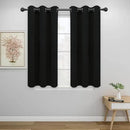 Easy-Going Blackout Curtains for Bedroom, Solid Thermal Insulated Grommet and Noise Reduction Window Drapes, Room Darkening Curtains for Living Room, 2 Panels (34x45 in, Black) by CozyNest Decor