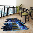 Quanhaigou Blue Galaxy Bridge Wall Sticker,3D Outer Space Decorations Decal for Home Decor Kids Bedroom Large by CozyNest Decor