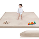 Baby Play Mat for Floor, 1.3" Thick Extra Large Cushioning Memory Foam Playpen Cushion, Soft Coral Velvet Tummy Time Mat with Non-Slip Backing, Child Nursery Rug for Toddlers, Kids (Beige, 79X59) by TinyTreasures Baby Boutique
