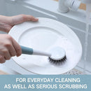 Patelai 24 Pack Kitchen Scrub Dish Brush with Long Handle Dish Scrubber with Stiff Bristles Scrub Brushes for Kitchen Dishes Washing Tools, Pots, Pans and Sink Cleaning (Celadon) by CozyNest Decor