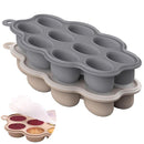 Silicone Baby Food Freezer Tray 2Pack Perfect Food Storage Containers for Homemade Baby Food, Fruit Purees, Breastmilk, Vegetable (Grey + Tan) by TinyTreasures Baby Boutique