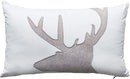 Lumbar Pillow Covers 12x20 Inches Deer Decorative Cotton Linen Deer Head Throw Lumbar Waist Embroidered Cushions Covers for Couch Sofa Bedroom White by CozyNest Decor