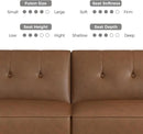 89” Futon Sofa Bed, Faux Leather Futon Couch Bed with 2 Square Pillows, Convertible Sleeper Sofa with Adjustable Backrest& Armrests, Modern Loveseat Sleeper for Living Room, Bedroom, Brown