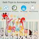 Stroller Toys, Car Seat Toys for Babies 0-6 Months Infants Activity Spiral Hanging Crib Toy Gift for Baby Boys and Girls 0 3 6 12 Months Newborn Sensory Toy with Rattles Squeaker Music- Red by TinyTreasures Baby Boutique