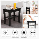 StrongTek Bamboo Shower Bench Seat with Cushion, Shower Stool with Storage Shelf, Lightweight, Non-Slip, Quick-Drain Design, 350 lbs Capacity, Ideal for Bathroom, Spa, Sauna, Living Room by TinyTreasures Baby Boutique