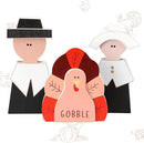 Amorita Fall Thanksgiving Decorations Wooden Turkey Pilgrim Couple Table Sign 3 Pcs Fall Thanksgiving Decor Standing Tabletop Sign Decor for Autumn Harvest - Z by CozyNest Decor