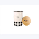 Young's Inc. 4 Pcs Set Plaid with Bamboo Lids Ceramic Canisters- Storage Container for Kitchen and Bathroom - Beautiful Home Decor Accent to Store Food, Coffee, Tea, and More - Black, White by CozyNest Decor