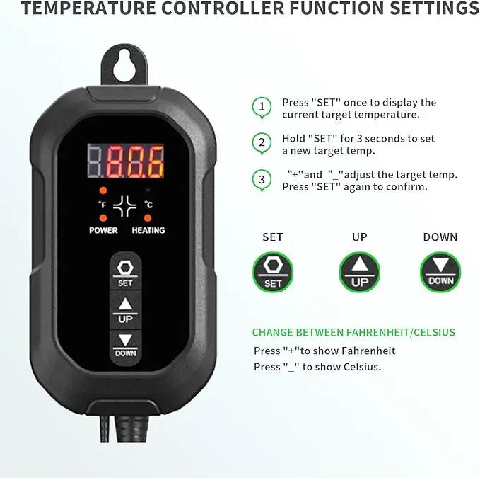 20"x 20" Seedling Heat Mat with Digital Thermostat Combo Set,ETL Certified and Durable Waterproof Warm Hydroponic Heat Mat for Germination,Indoor Gardening,Brewing and Greenhouses, photo 6 of 9