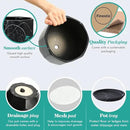Large Marble Black Plant Pot with Drainage Holes and Saucers, Ceramic Pots for Indoor Outdoor Plants, 7 Inch Premium Hand Glazed Planters for Flower, Garden, Succulent, Nursery, Home Decor by GreenHaven Gardens