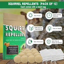Squirrel Repellent Outdoor, Chipmunk Repellent for Attic/Garden/Bird Feeders/Plants/Cars, Deterrent Squirrels, Keep Chipmunks Away-Pack of 12 by TinyTreasures Baby Boutique