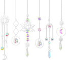 ilclviz Suncatcher Crystal Hanging Sun Catcher Prism with Chain Pendant Ornament Crystal Balls for Window 6 Pieces by GreenHaven Gardens