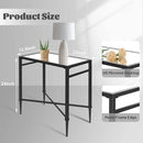 Black End Table, Rectangle Side Table with Mirrored Top, Modern Metal End Table, Small Narrow Side Table for Living Room, Balcony, 22" L x 12.4" W x 24" D by CozyNest Decor