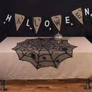 40 Inch Round Spider Web Lace Table Topper Black Halloween Spider Web Tablecloth Party Decoration by CozyNest Decor