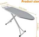 Ironing Board, Heat Resistant Cover Iron Board with Steam Rest, Non-Slip Foldable Ironing Stand. Heavy Sturdy Metal Frame Legs Iron Stand(13 * 34 * 53 Inches) (Silver Gray) by CozyNest Decor
