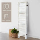Room Divider with Shelves, Privacy Screen, Room Dividers and Folding Privacy Screens, 4 Panel Wood Temporary Wall Partition Separation Separator, Coconut by CozyNest Decor