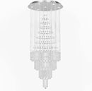 Flashing God D32''X H110'' High Ceiling Chandelier Crystal Raindrop Chandeliers Staircase Large Chandelier Villa Entrance Foyer Ceiling Light High Ceiling Pendant Light Fixture by CozyNest Decor