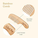 Natural Bamboo Hair Brush & Comb Set, 3 Piece - Cradle Cap Brush, Massage Hair Brush, Bamboo Comb for Toddlers, Newborns & Infants I Baby Registry Gift by TinyTreasures Baby Boutique