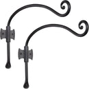 RTZEN Plant Hangers Outdoor or Indoor - Wrought Iron Metal Hanger Indoor Hook - Heavy Duty Wall Bracket Hooks for Hanging Plants Baskets Lanterns Wind Chimes - 2 Pack (Black Axe-Shape Hooks) by GreenHaven Gardens