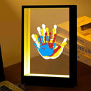 CHERRY CHEERS Family Handprint Kit with Light, Handprint Keepsake Frame, Wooden Led Light, Easy Install, No Need Screw etc, Non-Toxic Paints (Black) by TinyTreasures Baby Boutique