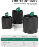LaDoVita 3 Pack Ceramic Plant Pots 6/5/4 inch, Flowerpot for Indoor Plants with Drainage Holes and Tray, Outdoor Garden Planters, Modern Decorative for Home, Black Vertical Stripes by GreenHaven Gardens