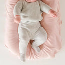 Baby Lounger - Snuggle Cozy Me Infant Lounger for Newborns | Flannel Cover, Breathable Soft, Portable Awake-Time Pad, Essential Baby Gift -Pink by TinyTreasures Baby Boutique