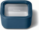 Caraway Glass Food Storage - 4.4 Cup Ceramic Coated Food Container - Non Toxic, Non Stick Lunch Box with Glass Lids. Dishwasher, Oven, & Microwave Safe - Navy by TinyTreasures Baby Boutique