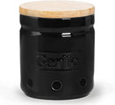 ONTUBE Large Garlic Keeper with Wooden Lid, Ceramic Garlic Holder Storage, Garlic Container for Kitchen, Garlic Saver to Keep Your Garlic Cloves Fresh Longer 4.5-Inch, Black by CozyNest Decor