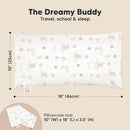 Toddler Pillow with Pillowcase - 10x18 My Little Dreamy Kids Travel Bed Pillows for Sleeping, Organic Cotton Small Pillowcase, Soft & Breathable, Machine Washable, Toddlers 2-5 Years Old (Escapade) by TinyTreasures Baby Boutique