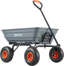 VEVOR 4 Cu.Ft. 600lbs Poly Garden Cart Dump Wagon, Heavy Duty 4 Wheel Wheelbarrow Yard Cart Dump Wagon with 10in All Terrain Wheels, Steel Frame and Quick Release System by GreenHaven Gardens