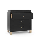 Storkcraft California 3-Drawer Chest with Removable Changing Topper (Black with Driftwood) – GREENGUARD Gold Certified, Interlocking Drawer System, Pre-Installed Tracks, Easy Assembly by TinyTreasures Baby Boutique