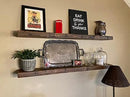 joelsantiques 42 Inch Floating Shelves for Wall - 42x9x2 in - Made of Natural Wood and Easy Install - Heavy Duty Rustic Book Shelves - Perfect for Bathroom, Kitchen, Living Room - Medium Brown by CozyNest Decor