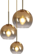 KCO Lighting Gold Cluster Pendant 3-Light Large Glass Pendant Lights Kitchen Island Bubble Globe Chandelier Mid Century Modern Hanging Light by CozyNest Decor