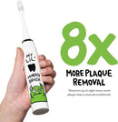 Kids Electric Toothbrush - Rechargeable Vibrating Toothbrush with Timer, Includes 6 Replacement Heads, Gently Cleans Teeth, for Girls and Boys, Kids & Toddlers Age 2+, Monster by TinyTreasures Baby Boutique