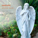 Alpine Corporation 31" Tall Indoor/Outdoor Angel Statue Yard Art Decoration, Light Gray by GreenHaven Gardens