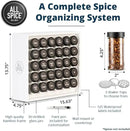 AllSpice Spice Rack Organizer, Wood, 525 Unique Labels, Countertop or Wall Mount, Includes 30 4oz Jars- Matte White by CozyNest Decor