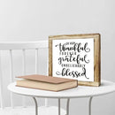 Thankful Grateful Blessed Sign, Inspirational Wood Sign, Wooden Plaques Signs Table Decor, Rustic Desk Decorate, Christian Home Decorate, Appreciation Gift, Mom Gift, Farmhouse Signs by CozyNest Decor