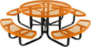 Coated Outdoor Furniture Heavy-Duty Portable Outdoor Kids Table with Umbrella Hole, Expanded Metal Kids Picnic Table, Commercial-Grade, Made in America (46 In, Round, Childrens, Orange) by CozyNest Decor