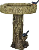SKYFIRE 24.4” H Fibre Reinforced Concrete Outdoor Garden Bird Bath with Birds, Woodland Tree Trunk Decoration Yard Statue，Pedestal Birdbaths for Outdoors, Garden, Patio, Lawn, Backyard by GreenHaven Gardens