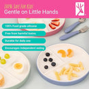 Elk and Friends Kids 7.8” Porcelain Divided Plates with Silicone Sleeves + Lids | Suitable for Babies/Kids/Toddlers | Microwave & Dishwasher Safe | Non Slip | Snack Dishes by TinyTreasures Baby Boutique